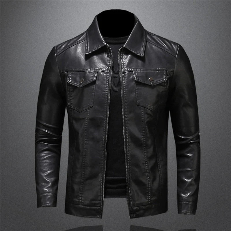 Men'S Leather Jacket | Classic Black Design