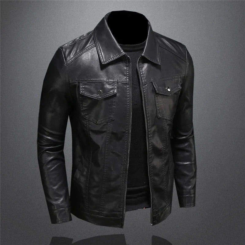 Men'S Leather Jacket | Classic Black Design