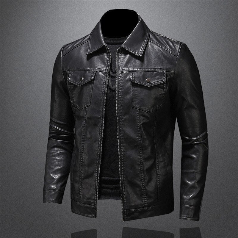 Men'S Leather Jacket | Classic Black Design