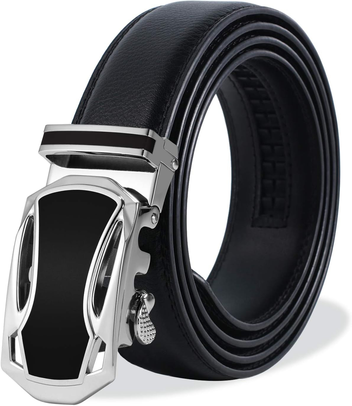 Ratchet Belt for Men, Genuine Leather Belt with Automatic Buckle | Mens Belt ,Adjustable Autolock Business Belt, Casual Dress Belt